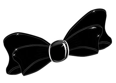 Black Satin Bow