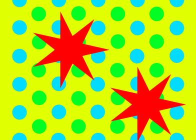 Two Red Stars on Yellow