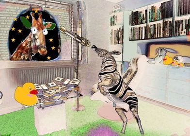 Giraffe and Zebra crazy   