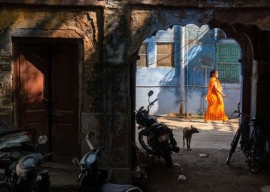 Woman in yellow dress