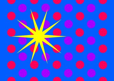 Large Yellow Star on Blue