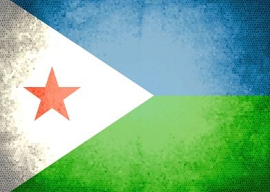 Djibouti vintage flag