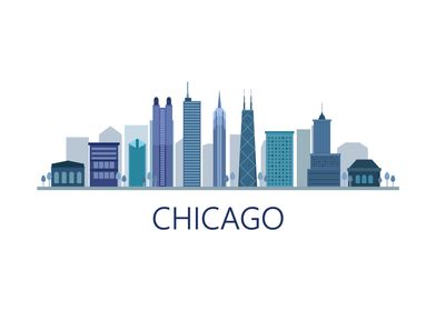 Chicago skyline in vectors