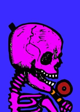 Modern Vintage Pink Skull