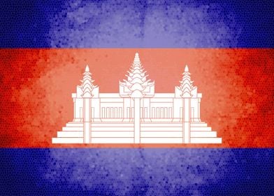 Cambodia vintage flag