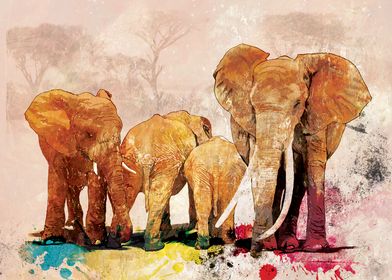 Colourful Elephants