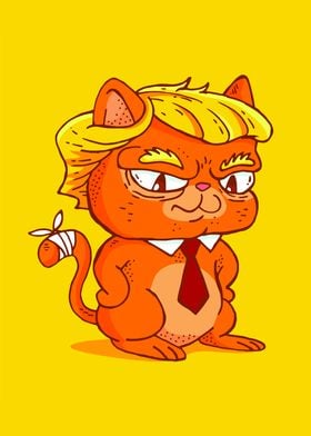 Trump cat cartoon