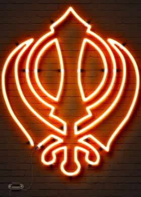 Khanda neon sign