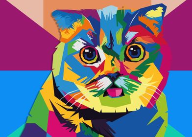 Cat Cute Pop Art Potrait