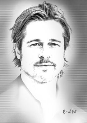 Brad Pitt Sketch Portrait 