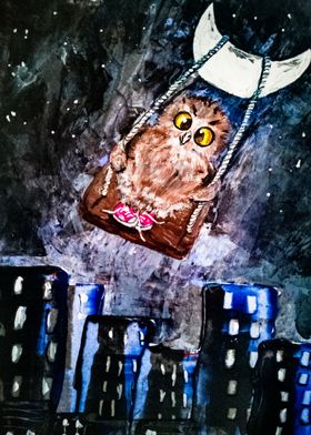 Owl in swing