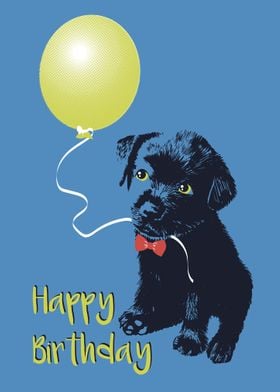 Puppy with balloon