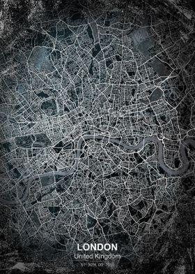 london chalkboard map