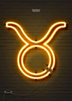 Taurus neon sign