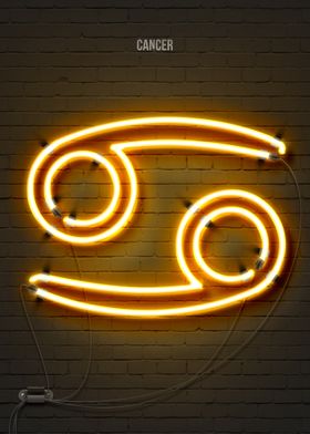 Cancer neon sign