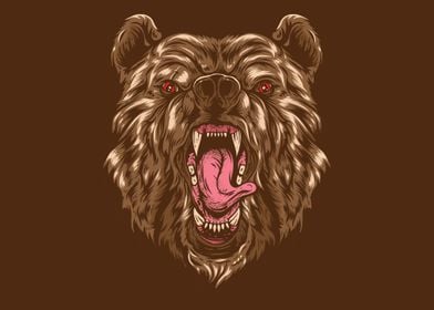 Angry bear illustration
