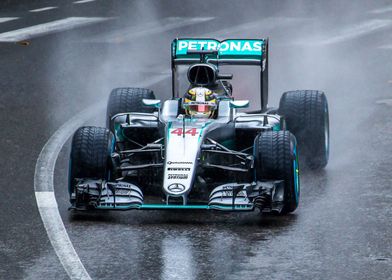 Lewis Hamilton in the rain