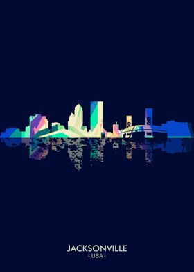 Jacksonville Skyline Blue