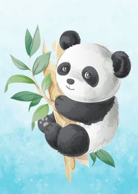 panda watercolor