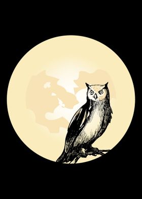 owl style night poster
