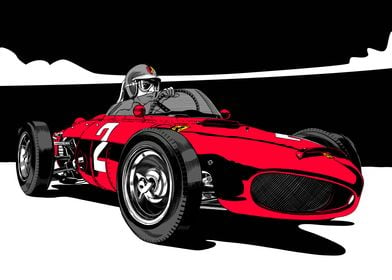 1960s red racing car