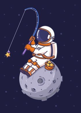 Astronaut Star Fishing
