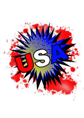 USA Cartoon Exclamation