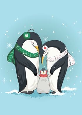 family penguin