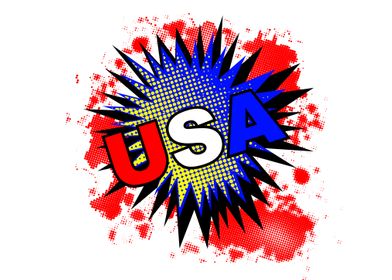 USA Cartoon Exclamation