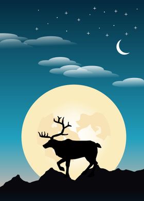 Deer style evening poster
