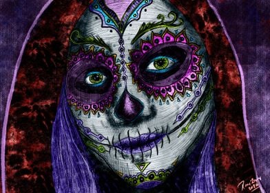 Purple catrina face