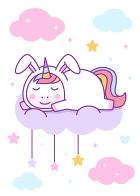 Cute Unicorn Sleeping