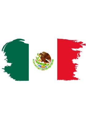 Mexican Flag With Grunge