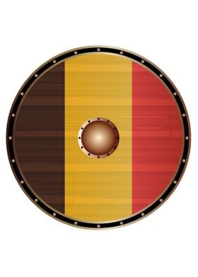 Belgium Flag Viking Shield