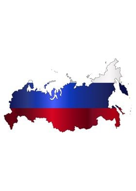 Russian Modern Flag Map