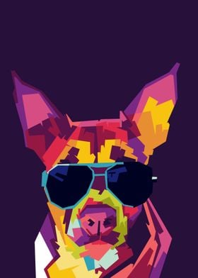 Cool dog in pop art