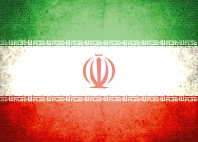 Iran vintage flag