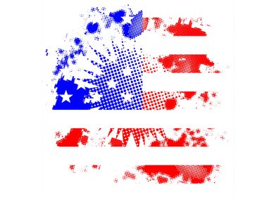 Halftone Grunge USA Flag