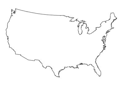 USA Map Outline Silhouette