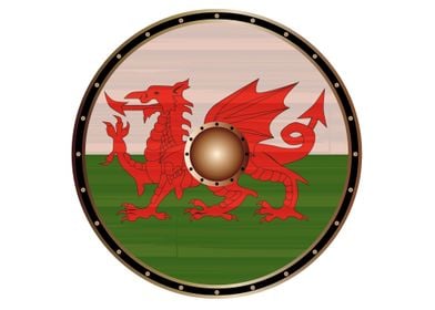 Welsh Dragon Flag Shield