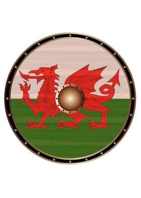 Welsh Dragon Flag Shield