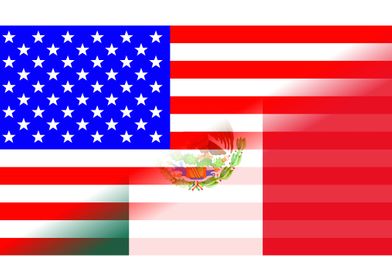 USA And Mexican Flag Blend