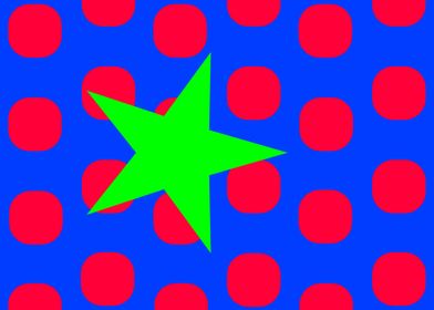 Green Star on Dots
