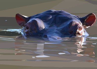 Low Poly Hippo Head