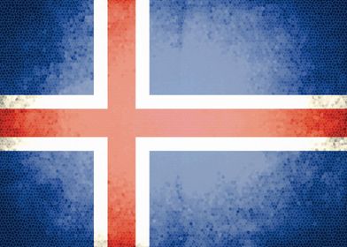 Iceland vintage flag