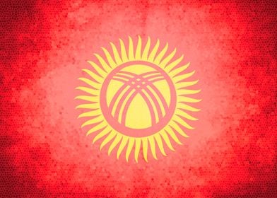 Kyrgyzstan vintage flag