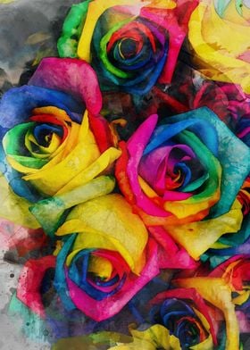 Watercolour Roses 