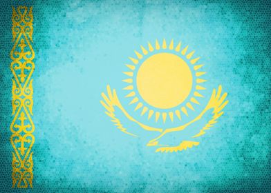 Kazakhstan vintage flag