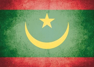 Mauritania vintage flag