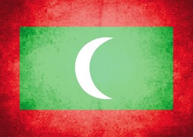 Maldives vintage flag